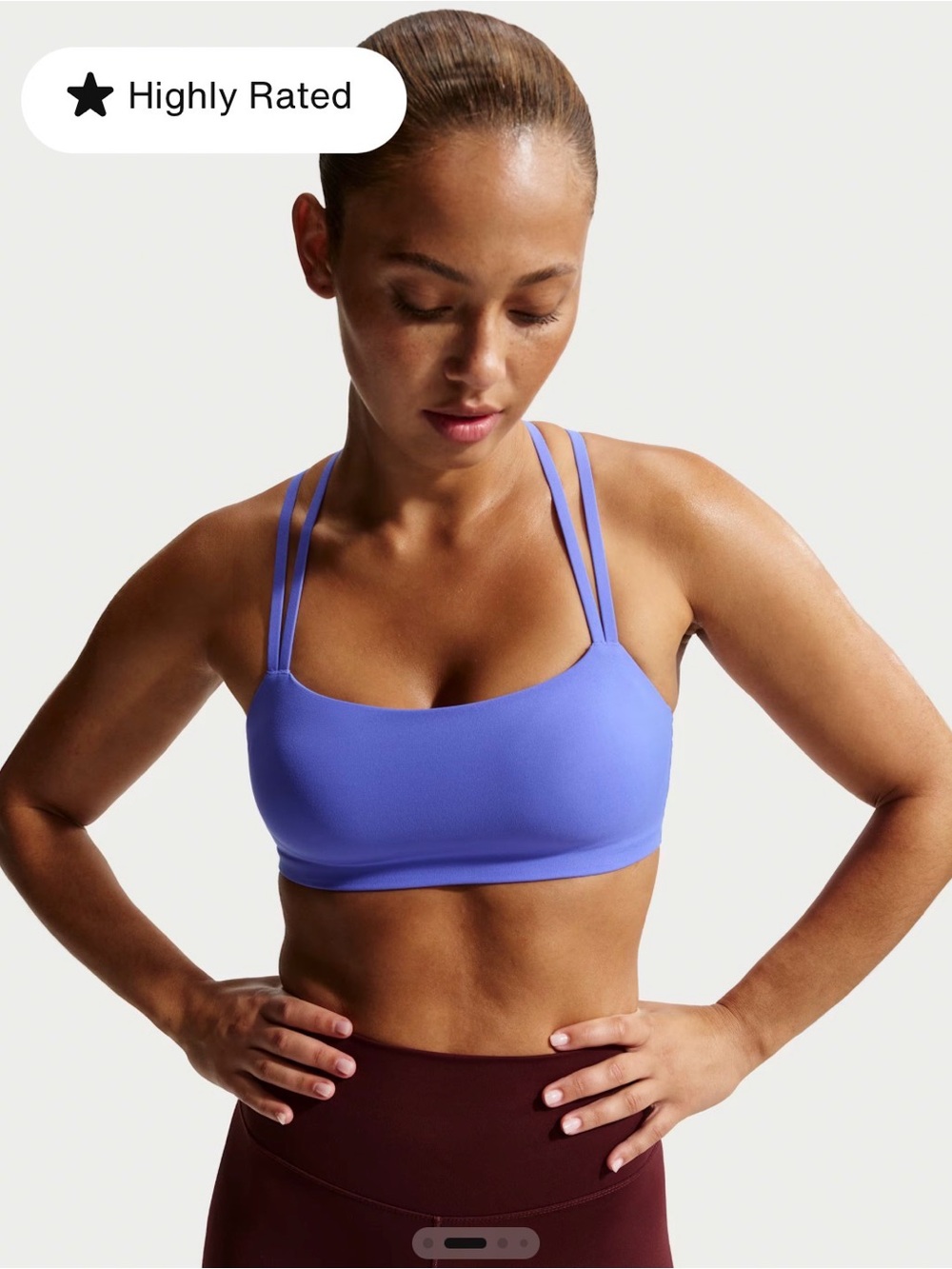 Nike Zenvy Strappy Women’s Light Support Padded Sports Bra Purple Size Large